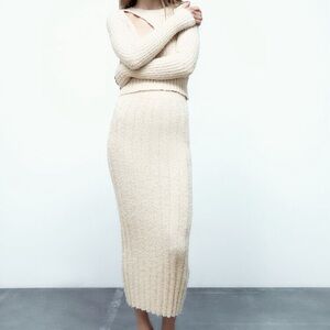 ZARA Soft Chenille Midi Skirt